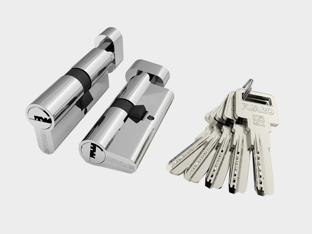 Цилиндровый механизм из алюминия «ключ-вертушка» с 5 ключами в комплекте Актау